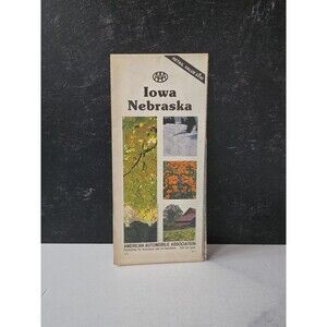 Iowa Nebraska AAA Map Vintage